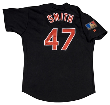 1994 Lee Smith Signed Baltimore Orioles Batting Practice Jersey with 125th Anniversary Patch (Smith LOA)